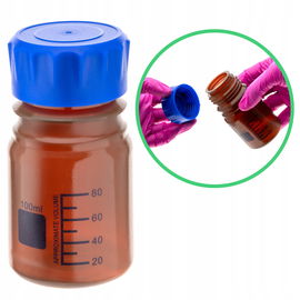 Butelka laboratoryjna plastikowa PP z nakrętką GL45 poj. 100 ml skalowana