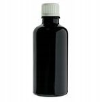 Butelka szklana czarna 50 ml z nakrętką białą gwint 18/415