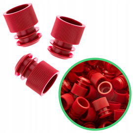 KOREK ZATYCZKA DO PROBÓWEK FIOLEK PLASTIKOWY ROZPOROWY CZERWONY 13mm x500
