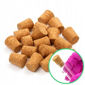 10 x Korek naturalny do probówek 14 - 16 mm, korek stożkowy 13x17 mm, h=24