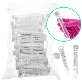 Sterylne probówki wirówkowe typ Falcon stożkowe dno 15 ml worek 50 szt flat