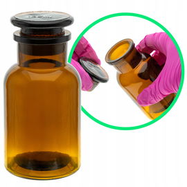 Butelka szklana na odczynniki z korkiem szklanym 125ml szeroka szyja sztand