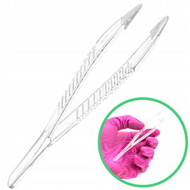 Pęseta pinceta chirurgiczna 12,5 cm sterylna jednorazowa plastikowa x100