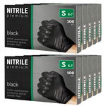 10 x Rękawice rękawiczki nitrylowe PREMIUM bezpudrowe [S] 100 sztuk czarne