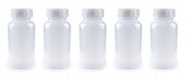 Zestaw 5x Butelka plastikowa laboratoryjna z nakrętka LDPE miękka 250ml