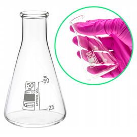 Kolba Erlenmeyera szklana boro 3.3 poj. 50 ml wąska szyjka GLASSCO