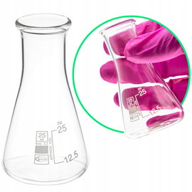 Kolba Erlenmeyera szklana boro 3.3 poj. 25 ml wąska szyjka GLASSCO
