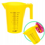 Zlewka miarowa plastikowa 500 ml PP żółta skala malowana z uchwytem