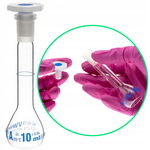 Kolba miarowa boro 3.3 szklana 10 ml kl. A z korkiem szlif 10/19 certyfikat