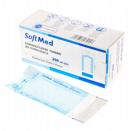 Torebki worki do sterylizacji parą pakiety ze wskaźnikiem 57x100mm 200 szt.