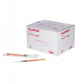 dicoSULIN Strzykawka insulinowa z igłą 0,4mmx13mm 100 I.U/ml 1ml sterylna
