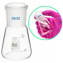 Kolba Erlenmeyera 50 ml stożkowa ze szlifem 29/32 szkło borokrzemowe 3.3