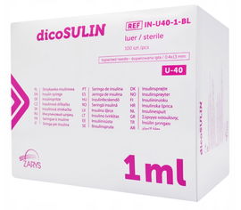 dicoSULIN Strzykawka insulinowa z igłą 0,4mmx13mm 40 I.U/ml 1ml sterylna
