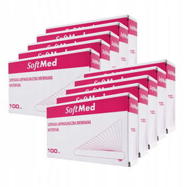 10 x 100 sztuk szpatułki laryngologiczne patyczki drewniane niesterylne Sof