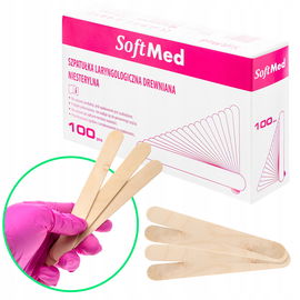 Szpatułki laryngologiczne patyczki drewniane niesterylne Softmed- 100 szt