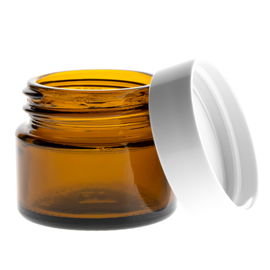 Słoik słoiczek pojemnik szklany poj. 15 ml brązowy z nakrętką PP białą x10