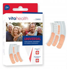 UNIVERSAL Zestaw 24 plastrów uniwersalnych mix rozmiarów VITAHEALTH ZARYS