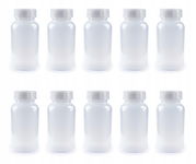 Zestaw 10x Butelka plastikowa laboratoryjna z nakrętka LDPE miękka 50ml