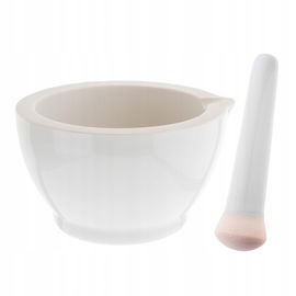 Moździerz porcelanowy szorstki z wylewem z tłuczkiem poj 60ml śr 60/80mm