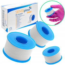 SENSIplast Przylepiec plaster tkaninowy na rolce 2,5cmx5m opakowanie 12 SZT