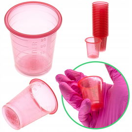 Kieliszki kubeczki pojemniki do podawania leków PP 30 ml 90 szt. czerwone