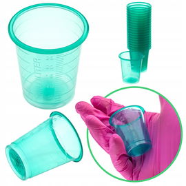 Kieliszki kubeczki pojemniki do podawania leków PP 30 ml 90 szt. zielone