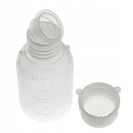 Butelka laboratoryjna LDPE 50 ml z nakrętką do plombowania skalowana