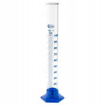 Cylinder miarowy menzurka 100 ml kl. B szklany boro 3.3 stopka plastikowa