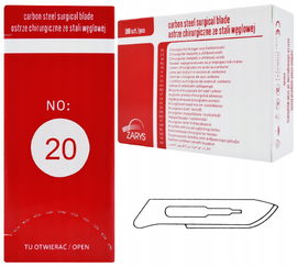 Skalpele ostrza chirurgiczne modelarskie nożyki NR 20 sterylne ZARYS 100szt