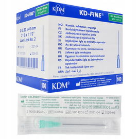 KD Medical - Fine Sterylne Igły iniekcyjne 21G 0,80 x 40 mm 100 szt.