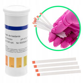 Paski papierki lakmusowe do pomiaru pH moczu zakres 4,5-7,5 tuba 100 szt