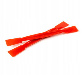 Szpatułka podwójna plastikowa z PP długość 150 mm czerwona wytrzymała