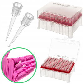 Sterylne uniwersalne końcówki tipsy do pipet 10 ml 31,24 mm statyw 96 sztuk