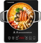 AMZCHEF pojedyncza płyta indukcyjna 2000 W, przenośna 10 poziomów mocy!