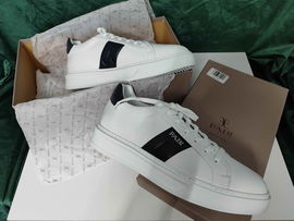 Fabi Sneakersy Niskie Męskie Skórzane Białe Made in Italy 44