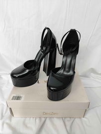 DeeZee Czółenka Sandały Damskie 38 Czarne Eleganckie Black Pat