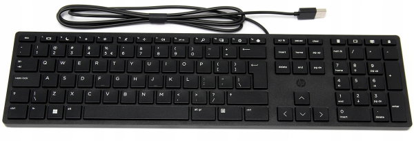 Klawiatura HP 320K USB przewodowa czarna +numeryczna 9SR37AA (duży enter)