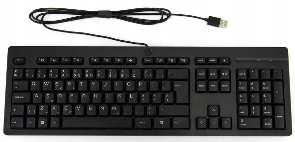 Klawiatura HP 125 USB przewodowa czarna pełnowymiarowa +numeryczna 266C9AA