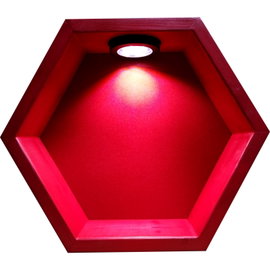 Półka heksagon - z pleckami i podświetleniem LED