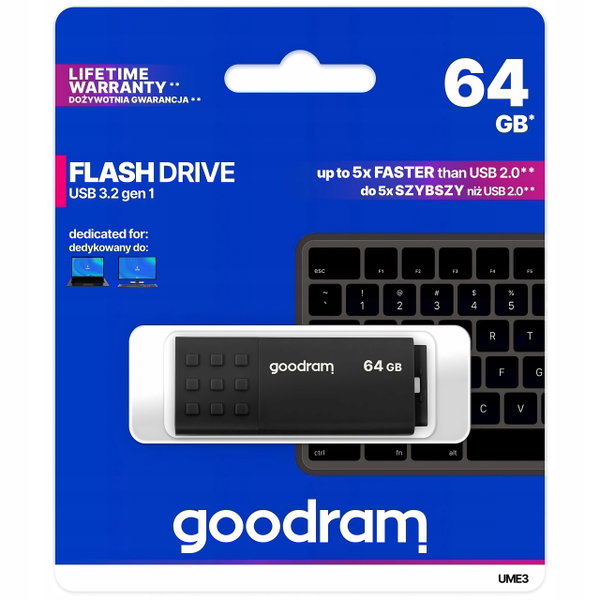 Pendrive GOODRAM UME3 64GB USB 3.2 Gen 1 Black