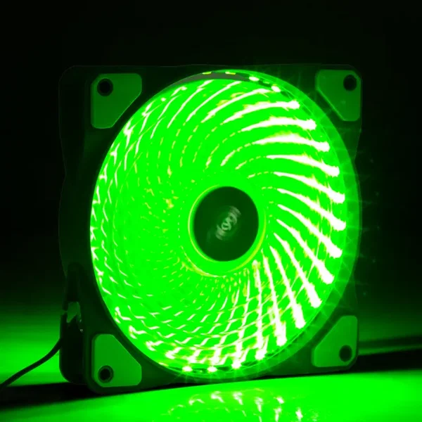 Wentylator systemowy Akyga AW-12E-BG 33 LED zielony Molex