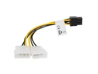 Adapter zasilania karty graficznej 2xMolex->PCIe 6pin Lanberg CA-HD6P-10CU-0015