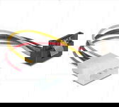 Adapter zasilania dysku Molex->SATA Delock 60121 kątowy, zatrzask, 15cm