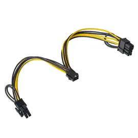 Kabel adapter zasilania PCIe Akyga AK-CA-55 6pin -> 2x8pin (6+2) 15cm