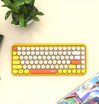 AJAZZ 308i Bluetooth Bezprzewodowa klawiatura 84 klawisze żółta RETRO