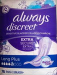 Always Discreet Podpaski na nietrzymanie moczu LONG PLUS, 12sztuk