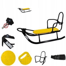 Sanki z Oparciem Metalowe MOCNE Pasy BEZPIECZNE Dla Dzieci Sznurek POLSKIE