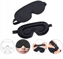 OPASKA MASKA NA OCZY RZĘSY DO SPANIA 3D KOMFORT ZACIEMNIAJĄCA 99% ŚWIATŁA