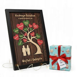 PODZIĘKOWANIE PERSONALIZOWANY Prezent na Dzień Babci i Dziadka Obraz Drewno