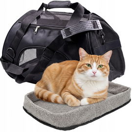 TRANSPORTER DLA PSÓW KOTÓW ZWIERZĄT SKŁADANY TORBA TRANSPORTOWA Z MATĄ L